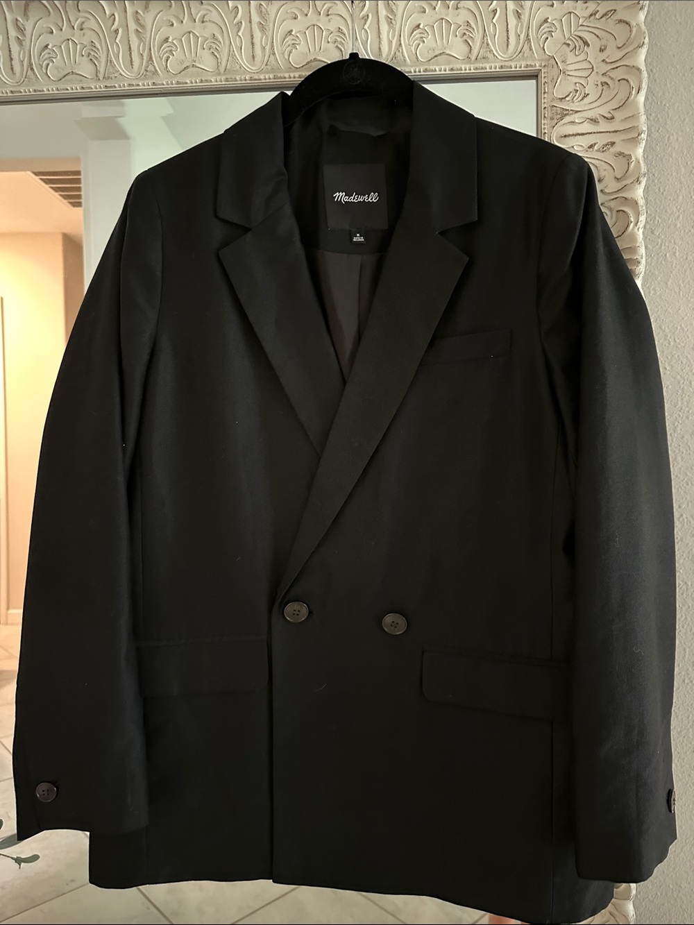 Madewell Black Double-Breasted Blazer